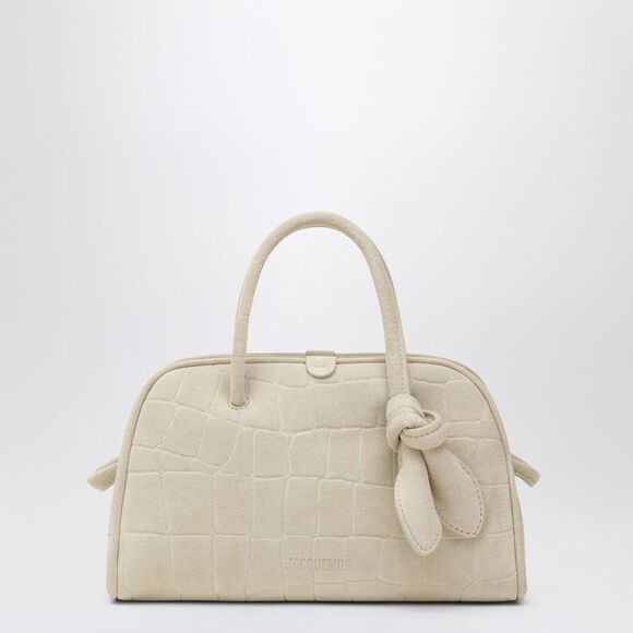 Jacquemus Women's Ivory Crocodile Effect Leather Travel Bag - Picture 1 of 2